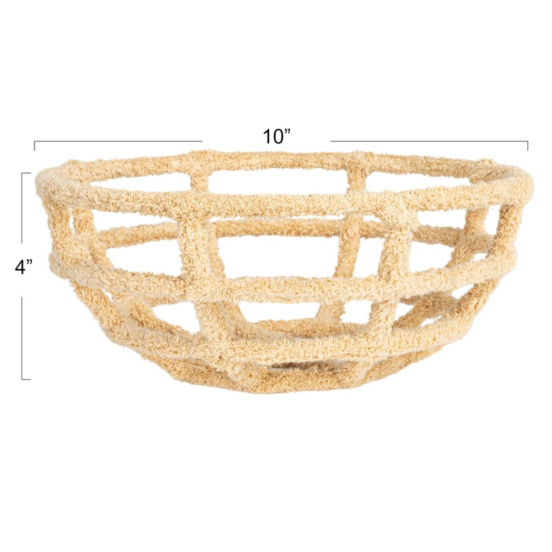 Creative Co-Op Round Cotton-Wrapped Decorative Bowl, Wheat