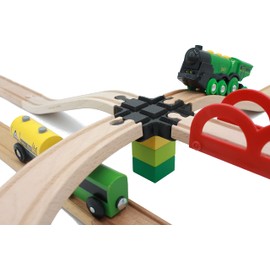 1 x Wooden Train Intersection Compatible with Brio Duplo