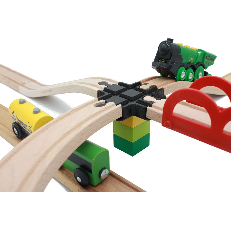 1 x Wooden Train Intersection Compatible with Brio Duplo
