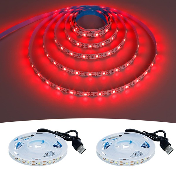 KXZM USB Red 620-625nm LED Strip Light 5V USB Powered