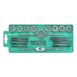 HARFINGTON 20pcs Tap and Die Set Metric M3-M12 Tap & Die Sets Threading Tool with Wrench Handle for Threading and Rethreading External & Internal Threads