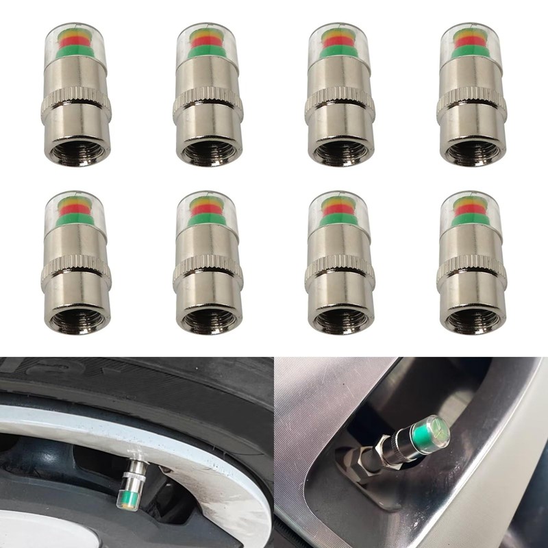 JRSHOME 8X New Update Tire Pressure Monitor Valve Stem Cap