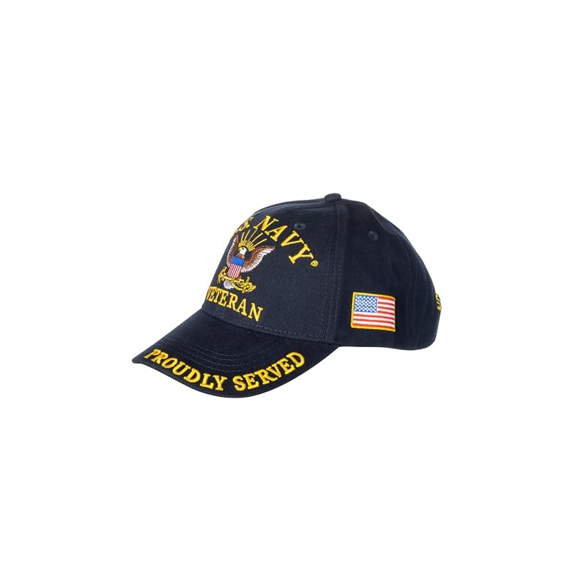 United States Navy Veteran Proudly Served Blue Hat Cap USN