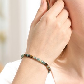 Miscarriage Bracelet Gifts for Women Her - Always in My Heart Morse Code Bracelets with Card Baby Loss Nature Stone Bracelet Jewelry Gifts for Mom Mother Daughter Girlfriend Wife Sympathy Memorial Anniversary‌