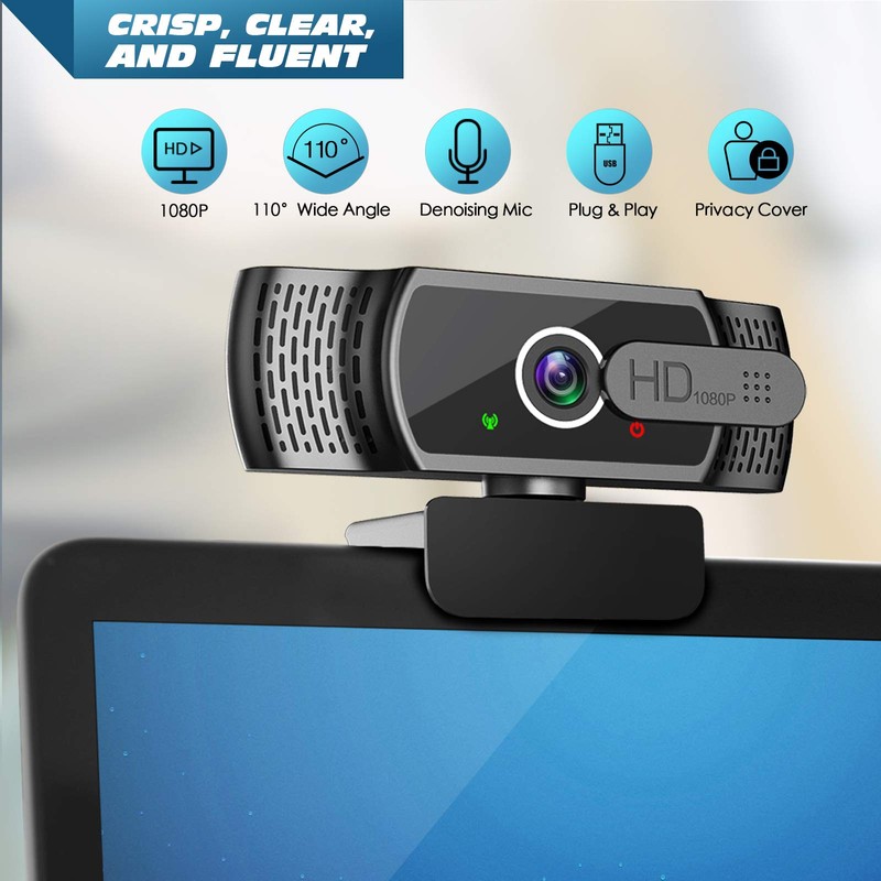 Webcam for PC with Microphone - 1080P FHD Webcam with