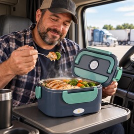 1.5L 60W Electric Portable Lunch Box Food Warmer – Leak-Proof Heated Meal Container for Car, Truck, Office, Home and Travel