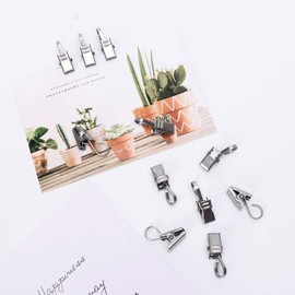 Stainless Steel Metal Curtain Clips with Hooks Silver Curtains Clip for Curtains Photos Home Decoration Shower Curtain Hanging Pack of 40