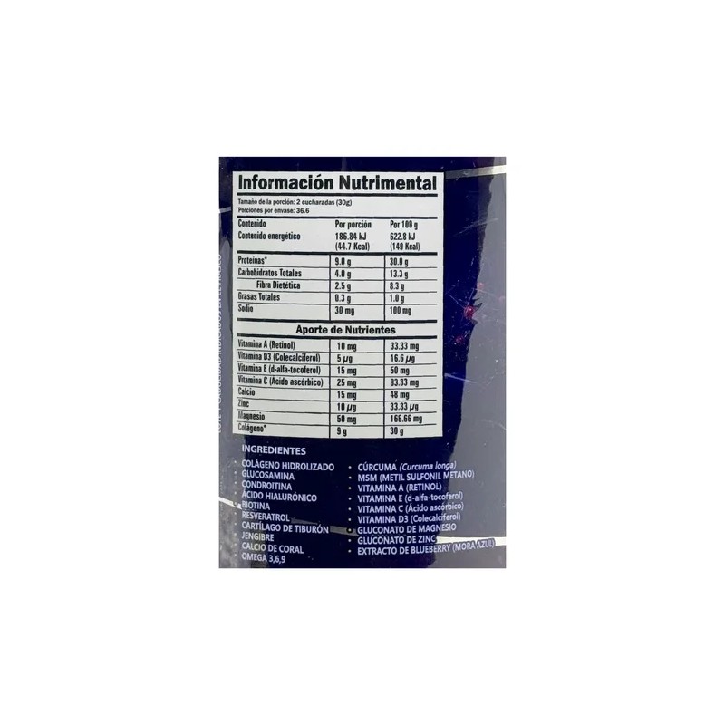 Colgeno Hidrolizado Glucosamina Biotina Blueberry 1.1 Kg Blueberry