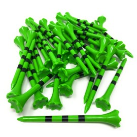 NorthPointe 3 ¼ Neon Plastic Golf Tees – Highly Visible Bright Colors - Easy to Find Golf Tees Plastic in Bulk (40, Neon Green Three Stripes, 3 1/4" inch)