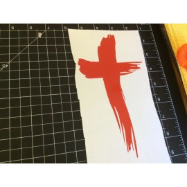Unbranded Cross decal religious beautiful cross shown in red , vinyl decal