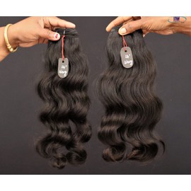 IDM INDIA Idm 14” Ondulado 2 Paquetes Raw Indian Bundles Cabello Humano Indio Natural Ondulado Cabello De Un Solo Donante Negro Natural