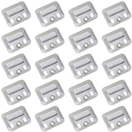 FMHXG 20PCS PVC Grommet Fixing Sheet 43x32 Pressure Eyelet Stainless Steel Wall Plate with Buckle Wood Fiberboard Clip for Wood Wall Panel Bamboo Wall Panel Buckle