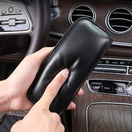 Ruspela Leg Cushion Leather Knee Pad Universal Car Interior Knee Support Cushion Leg Cushion Universal Console Leg Pad (Black)