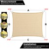 5' x 13' Beige Straight Edge Sun Shade Sail, Rectangle