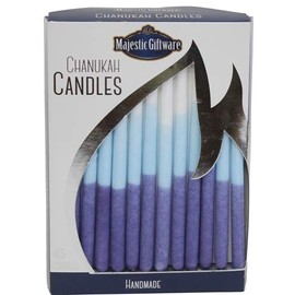 Chanukah Candles - Executive Collection - 45 Pack - Blue/White - 6"