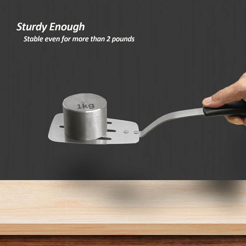 Stainless Steel Spatula, Flexible Metal Slotted Turner for Cast Iron