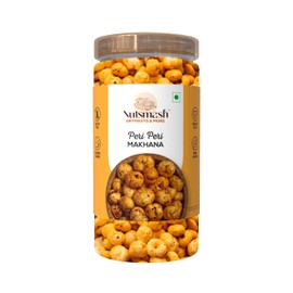 Nutsmash Roasted Flavoured Makhana Crunchy & Healthy Fox Nuts Protein & Fiber-Rich Snack Peri Peri Flavour Puffed Kernels Fresh Fox Nuts, Ready To Eat Roasted Flavored Makhana Mix Lotus Seeds Savory