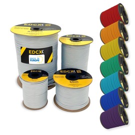 EdcX 4mm Nylon Paracord 550 100m (330 feet) - Type III, 100% Nylon Rope, 7 Strand Rope, 4mm Nylon Rope in Solid Colors (White, 100 m)