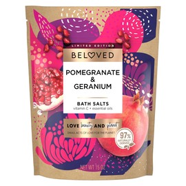 Love Beauty And Planet, Beloved Pomegranate & Geranium, Bath Salts, Vitaminc C + Essential Oil, Vegan, Ethically Sourced, Natural Coconut Oil 15 Ounce