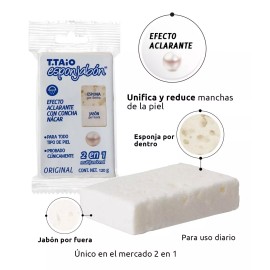 T.Taio Esponja Y Jabón 2 En 1, Concha Nácar 5pzas / Avena 5pzas