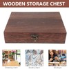 SEWACC Wooden Storage Box with Hinged Lid and Lock Simple