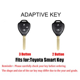 HIBEYO 2 Button Key Fob Cover for Toyota Accessories Smart Keyless Auto Key Cover for Toyota Corolla Camry Reiz RAV4 Crown Avalon Venza Matrix Yaris with Keychain-TPU Keychain(White)