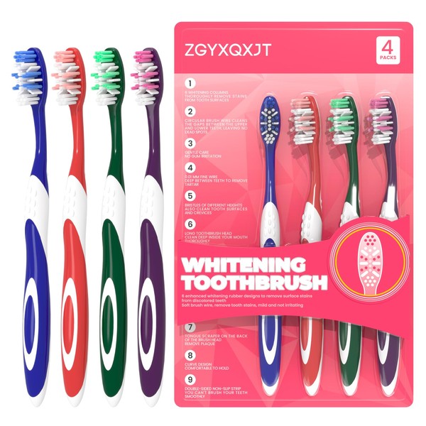 ZGYXQXJT Adult Soft bristled Toothbrush, Manual Toothbrush, Cross Double Bristle