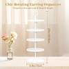 MODOWEY 4 Tier Rotating Earring Holder Organizer, Adjustable Metal &