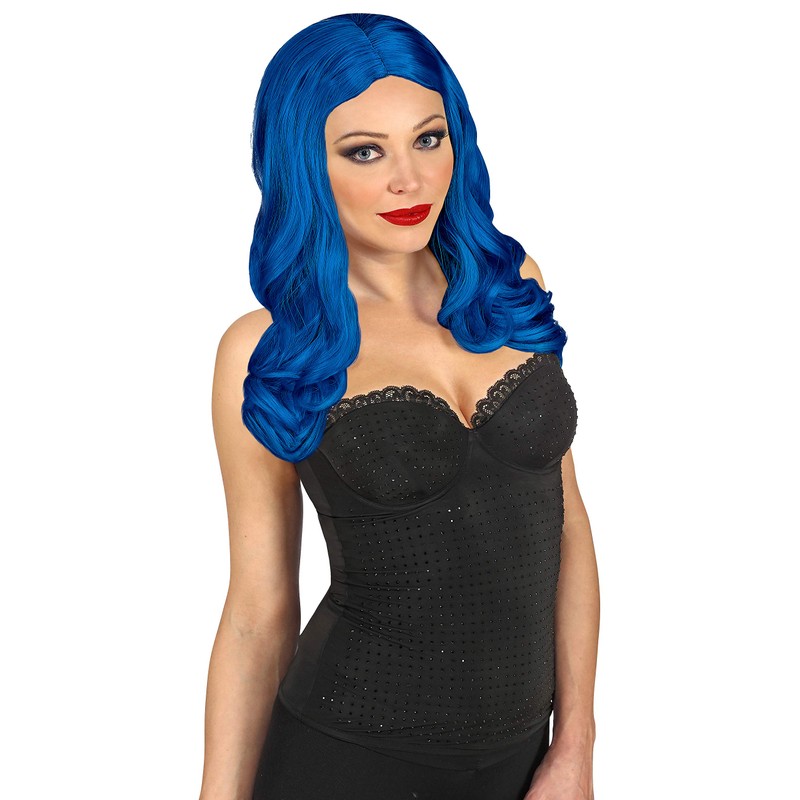 Widmann 09812 – Roxy Wig Blue Every Night Party Fashion,