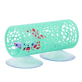 Bett-a Tunnel Bett-a Cave with Suction Cups Small Hole Hollow Cave Safer for Small Fish & Shrimp, Aquarium Decor & Hideout Tube(Color:Green)