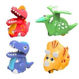 JoFAN JoFAN 4 Pack Dinosaur Toys Press and Go Dinosaur Cars Wind Up Toys for Kids Boys Girls Toddlers Christmas Stocking Stuffers Party Favors Gifts