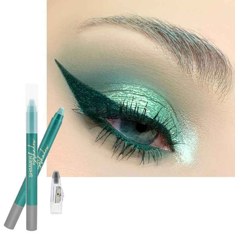 Mint Green Pearl Shimmer Eyeshadow Stick, Creamy Glitter Eye Shadow,