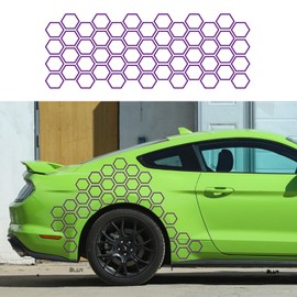 HAIORD 52 Grids Racing Honeycomb Graphic car Sticker Decoration Adjustment DIY Styling Waterproof Plaid Vinyl Decal car Side Body Door Hood Suitable for car SUV Pickup Truck Transporter (Purple)