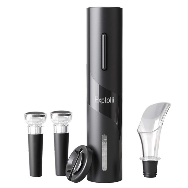 Exptolii Exptolii Electric Wine Opener, Automatic Bottle Corkscrew with Foil