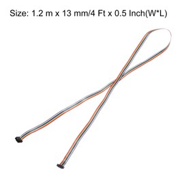 MECCANIXITY IDC Rainbow Wire Flat Ribbon Cable 2.54mm Pitch 10 Pin Connection Line FC Dual Female Black Connector for DIY Experiment 4 ft Length 1 Pcs