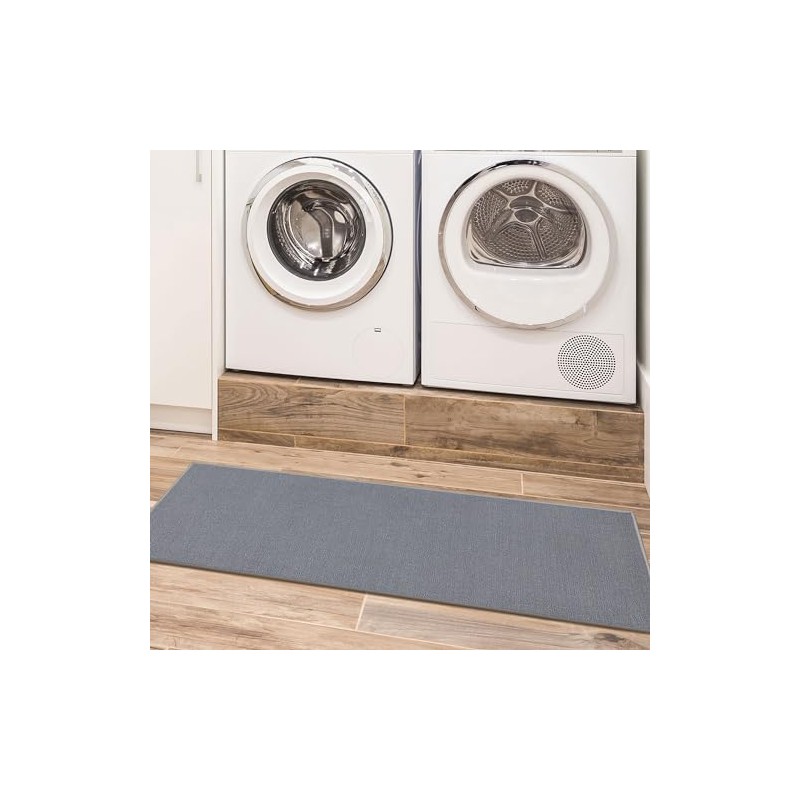 Ottomanson Machine Washable Modern Solid Design Non-Slip Rubberback 3x10 Traditional