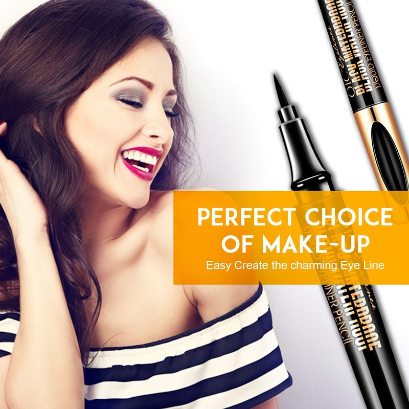 Magic Liquid Eyeliner, Black Waterproof Eye Liners, Long-Lasting, Sweatproof and