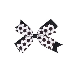 Soccer Ribbon Bow Hair Clips soccer bows Hair Accessories for girls Womens headdress.(FJ35) (Blue A)