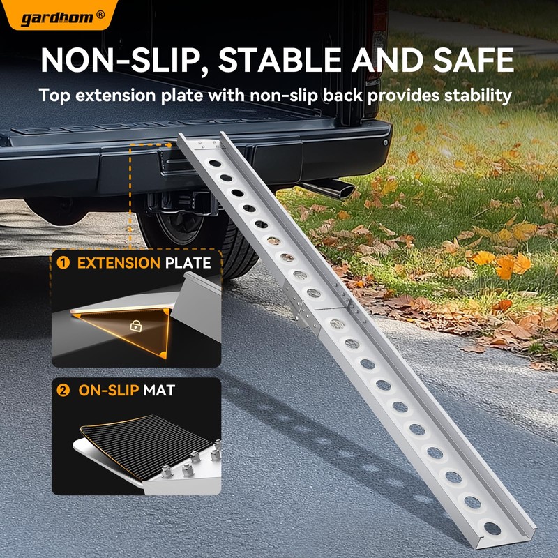 gardhom Folding Motorcycle Ramp Dirt Bike Ramp Aluminum Motorcycle Carrier