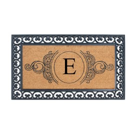A1HC Natural Coir Monogrammed Door Mat For Front Door, 30"x48", Anti-Shed Treated Durable Doormat for Outdoor Entrance, Heavy Duty, Low Profile, Easy to Clean, Long Lasting Front Door Mat