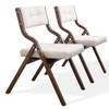 HOMEFUN Folding Chairs with Cushion, Wooden Padded Folding Chairs 2