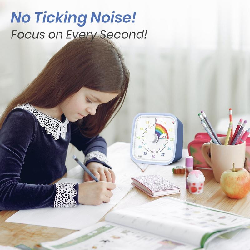 60 Minute Visual Timer with Protective Case, Rainbow Disk Countdown