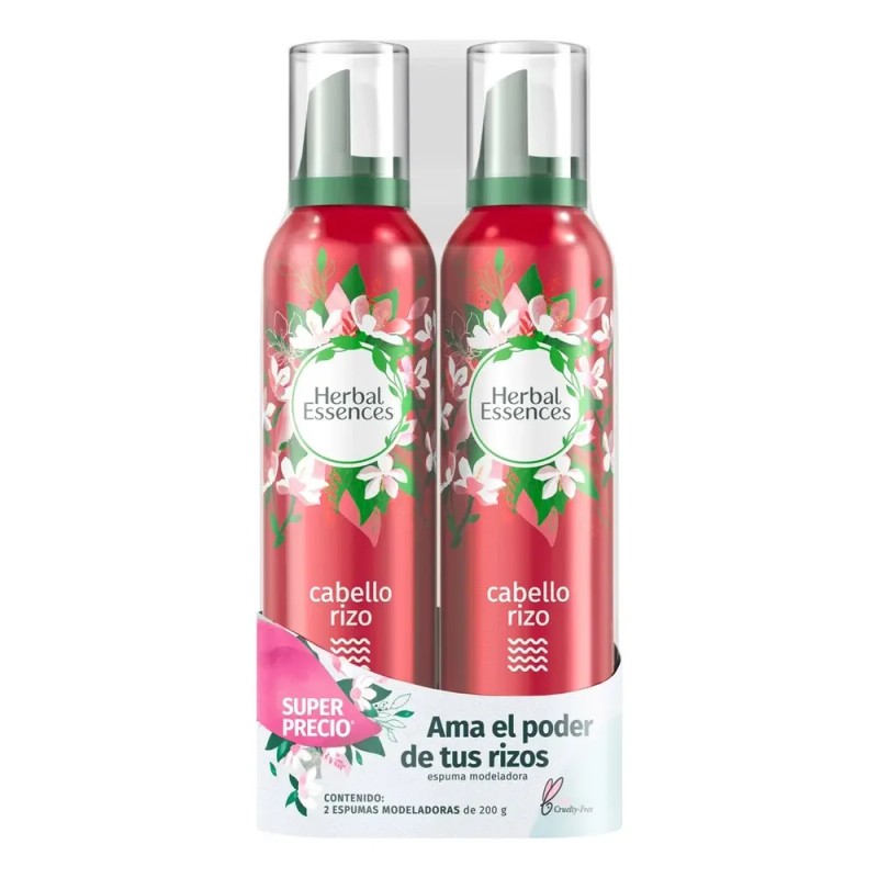 Pack Espuma Herbal Essences Cabello Rizo 2 Unidades 200 G