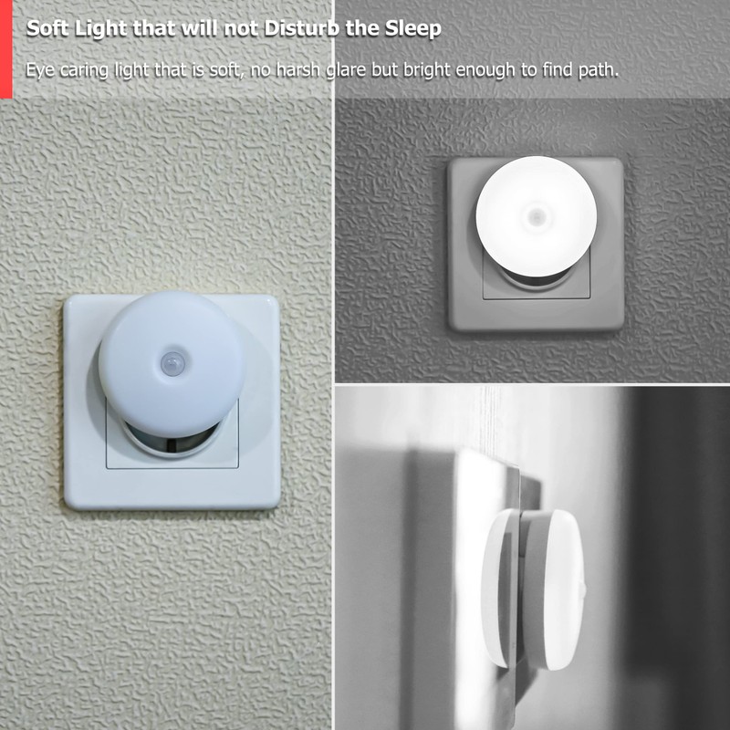 myCozyLite LED Night Light Socket, White Night Light Motion Sensor
