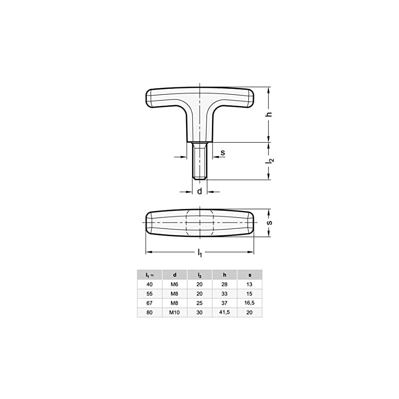 Ganter Normelemente T-Handle Screws Furniture Handles Cabinet Handles Drawer Handles