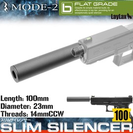 LayLax MODE-2 Slim Suppressor 100 Air Gun Accessories, Black