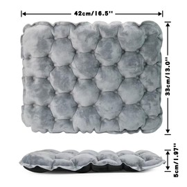 ONTYZZ Inflatable Seat Cushion Lightweight Airplane Seat Cushion Stadium Seat Travel Cushion for Climbing Hiking Office Airplane, Single-Sided Crystal Velvet Grey