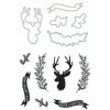 Art C Christmas Deer Twig Banner Clear Stamp and Die