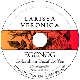 Eggnog Colombian Decaf Coffee (Single Serve K-Cup Pods) (Gourmet, Naturally Flavored, Whole Coffee Beans) (12 pods, ZIN: 572604)