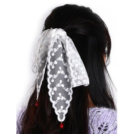 Lace Hair Accessories, Cute Flower Pattern Hair Band, Ribbon, Lace, Sweet, Princess Style, Forest Girl, Elegant, Red Beads, Swaying, Hair Arrangement, Hair Ornaments, Weddings, Graduation Ceremonies